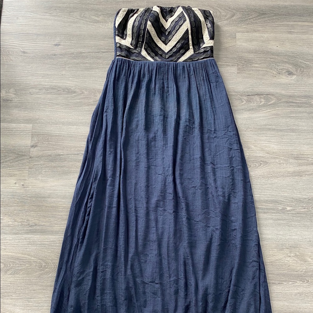 Point USA Navy Strapless Women's Maxi Dress
